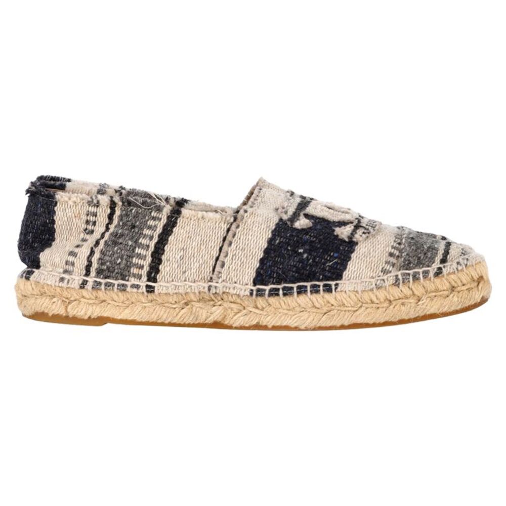 Chanel Striped Cap Toe CC Espadrille Flats in Multicolor Canvas